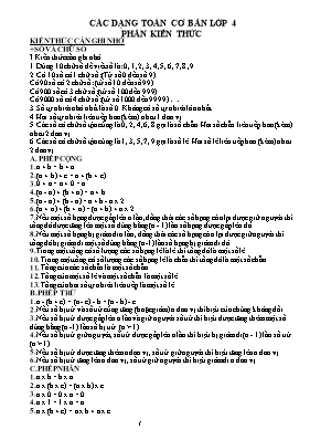Các dạng toán cơ bản Toán 4